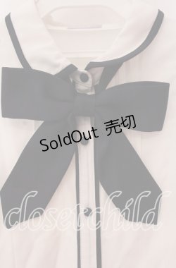 画像2: axes femme POETIQUE / パイピングデザインブラウス M シロ×ネイビー O-25-09-20-055-AX-BL-OW-OS