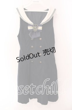 画像1: Secret Honey / ワッペンリボンセーラーワンピース  ネイビー O-25-09-20-059-CA-OP-OW-OS