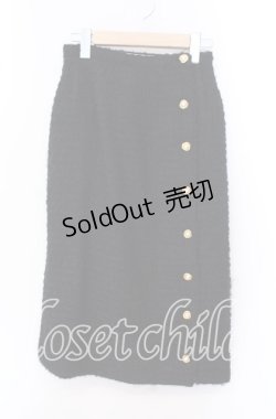 画像1: INGEBORG / パールボタン使いツイードスカート  クロ O-25-09-20-069-LO-SK-OW-ZI