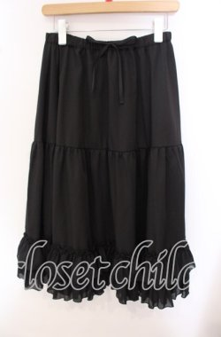 画像1: axes femme kawaii / ミディフリルペチスカート M クロ O-25-09-20-075-AX-SK-OW-OS