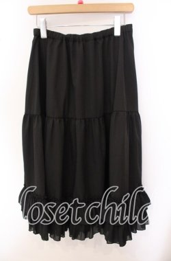 画像2: axes femme kawaii / ミディフリルペチスカート M クロ O-25-09-20-075-AX-SK-OW-OS