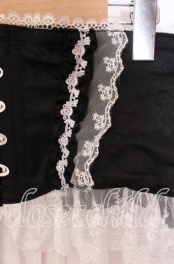 画像2: ATELIER PIERROT / Frill Short Corset 2 ブラック×ホワイト O-25-09-20-078-EL-TO-OW-OS