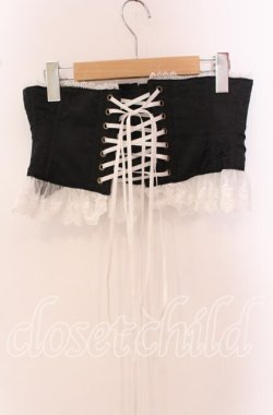 画像3: ATELIER PIERROT / Frill Short Corset 2 ブラック×ホワイト O-25-09-20-078-EL-TO-OW-OS