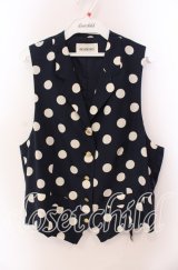 INGEBORG / 水玉ベスト  ネイビー O-25-09-20-088-LO-TO-OW-ZI