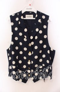 INGEBORG / 水玉ベスト  ネイビー O-25-09-20-088-LO-TO-OW-ZI