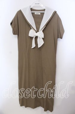 画像1: INGEBORG / セーラー半袖ワンピース  ベージュ O-25-09-20-091-LO-OP-OW-OS