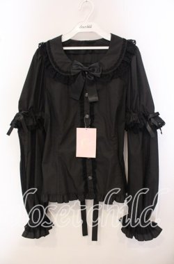 画像1: metamorphose / 【プラスサイズ】袖取り外し丸襟ブラウス 2 クロ O-25-09-20-094-ME-BL-OW-OS
