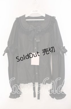 画像1: metamorphose / 【プラスサイズ】袖取り外し丸襟ブラウス 2 クロ O-25-09-20-094-ME-BL-OW-OS