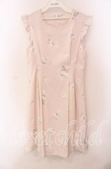 An MILLE / 肩フリル花柄ワンピース M ピンク O-25-09-20-095-EL-OP-OW-ZT027
