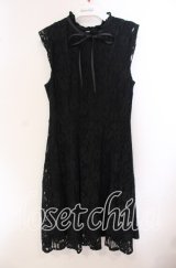 An MILLE / 総レースノースリワンピース M クロ O-25-09-20-098-EL-OP-OW-ZT207