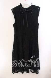 An MILLE / 総レースノースリワンピース M クロ O-25-09-20-098-EL-OP-OW-ZT207
