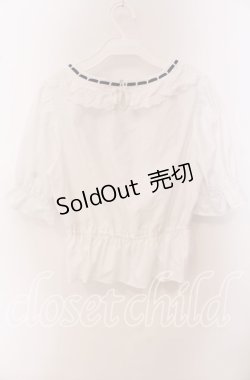 画像3: Fi.n.t / コットンレース使いはしごリボンブラウス F シロ×アオ O-25-09-20-100-CA-BL-OW-ZT360