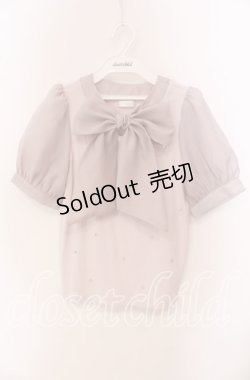 画像1: evelyn / ビジュー配色ボウタイトップス  ピンク O-25-09-20-104-LO-TO-OW-ZT0924B