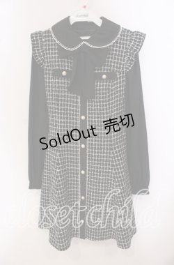 画像1: Secret Honey / バイカラーツイード長袖ワンピース 2 クロ O-25-09-20-105-CA-OP-OW-OS