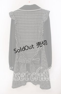 画像3: Secret Honey / バイカラーツイード長袖ワンピース 2 クロ O-25-09-20-105-CA-OP-OW-OS