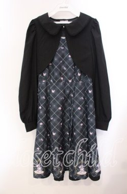 画像1: axes femme POETIQUE / クロミ/ティールームワンピース M クロ O-25-09-20-109-AX-OP-OW-OS