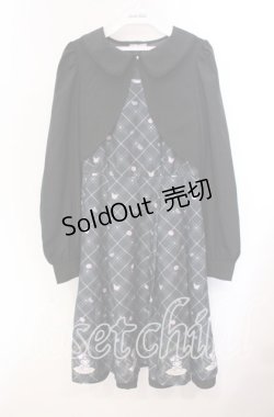 画像1: axes femme POETIQUE / クロミ/ティールームワンピース M クロ O-25-09-20-109-AX-OP-OW-OS