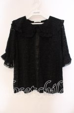 画像1: 【SALE】m petit by misako / AOKレースブラウス M クロ O-25-09-20-112-LO-BL-OW-ZT361 (1)