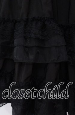 画像2: DearMyLoveRose / ティアードフリルバレリーナスカート L クロ O-25-09-20-118-EL-SK-OW-OS