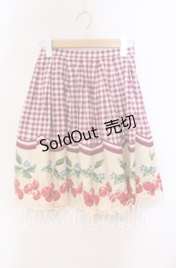 画像1: Emily Temple cute / ギンガムチェリースカート  パープル O-25-09-20-123-ET-SK-OW-OS