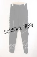 NieR Clothing / 高品質SIDE BRAID×4FAKE ZIP STYLISH PANTS パンツ  ブラック O-25-09-20-127-PU-PA-IG-ZT239