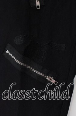 画像2: NieR Clothing / 高品質SIDE BRAID×4FAKE ZIP STYLISH PANTS パンツ  ブラック O-25-09-20-127-PU-PA-IG-OS