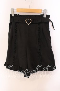 画像1: Amavel / ハートバックル付きフリルショーパン F クロ O-25-09-20-128-CA-PA-OW-OS