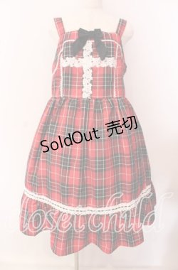 画像1: Eri Aino's collaboration / アカCHKリボンレースジャンパースカート 3L アカ O-25-09-20-013-LO-OP-OW-OS