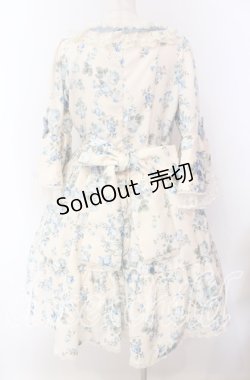 画像4: axes femme kawaii / アンティークローズ柄ワンピース 3L アイボリー×サックス O-25-09-20-017-AX-OP-OW-OS