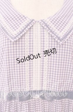 画像2: Maria pipi / セーラーカラーチェックレースドレス  ラベンダー O-25-09-20-018-EL-OP-OW-OS