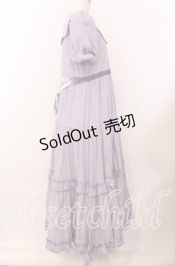 画像3: Maria pipi / セーラーカラーチェックレースドレス  ラベンダー O-25-09-20-018-EL-OP-OW-OS