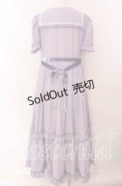 画像4: Maria pipi / セーラーカラーチェックレースドレス  ラベンダー O-25-09-20-018-EL-OP-OW-OS