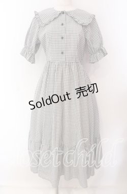 画像1: m petit by misako / AM*ギンガムCHKワンピース S クロ O-25-09-20-021-LO-OP-OW-OS