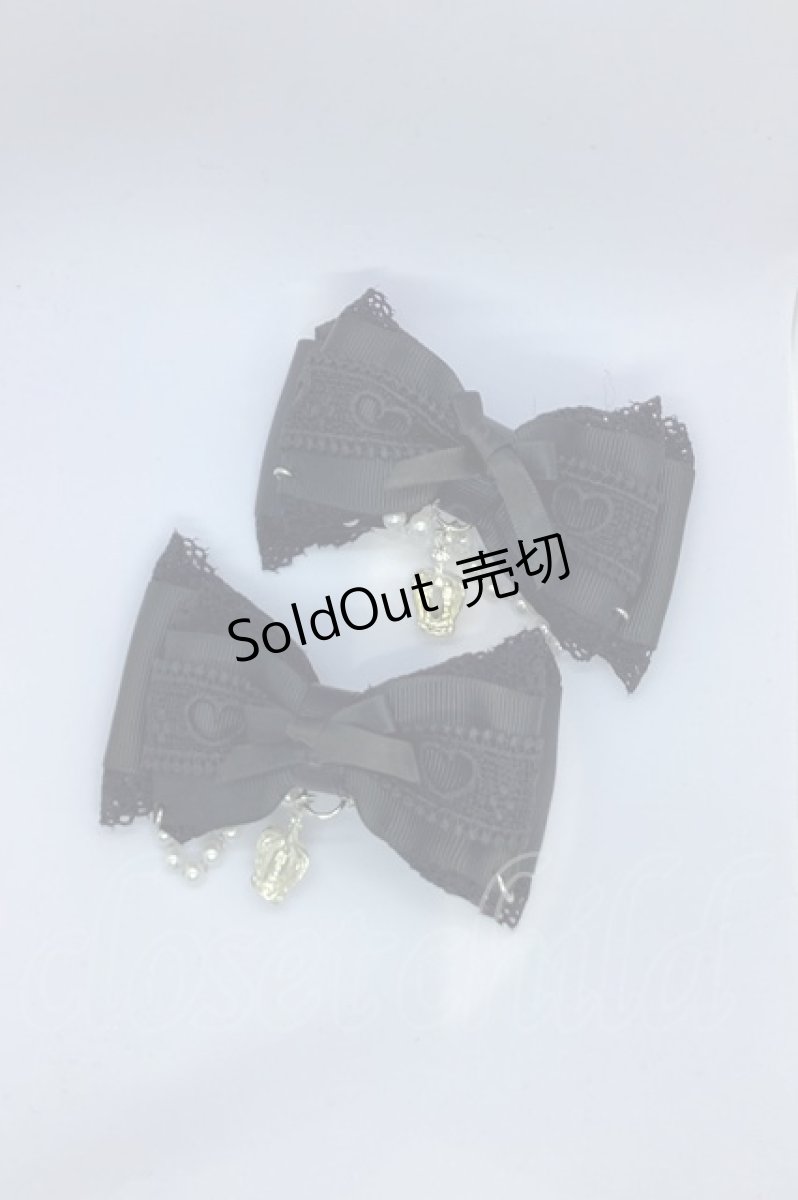 画像1: 【SALE】Princess Melody / クラウン×ハートレースりぼんクリップ  クロ O-25-09-21-012-EL-AC-IG-ZT488-F005 (1)