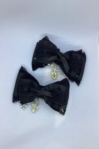 Princess Melody / クラウン×ハートレースりぼんクリップ  クロ O-25-09-21-012-EL-AC-IG-ZT488-F005