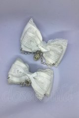 Princess Melody / クラウン×ハートレースりぼんクリップ  シロ O-25-09-21-013-EL-AC-IG-ZT488-F005
