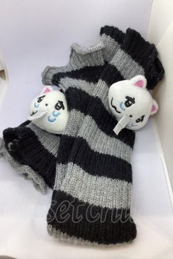 画像1: Hauls / 新！手も足も使えるやんけ！しましまレッグウォーマー  グレー O-25-09-21-015-PU-ZA-IG-OS