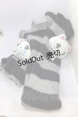 画像1: Hauls / 新！手も足も使えるやんけ！しましまレッグウォーマー  グレー O-25-09-21-015-PU-ZA-IG-OS