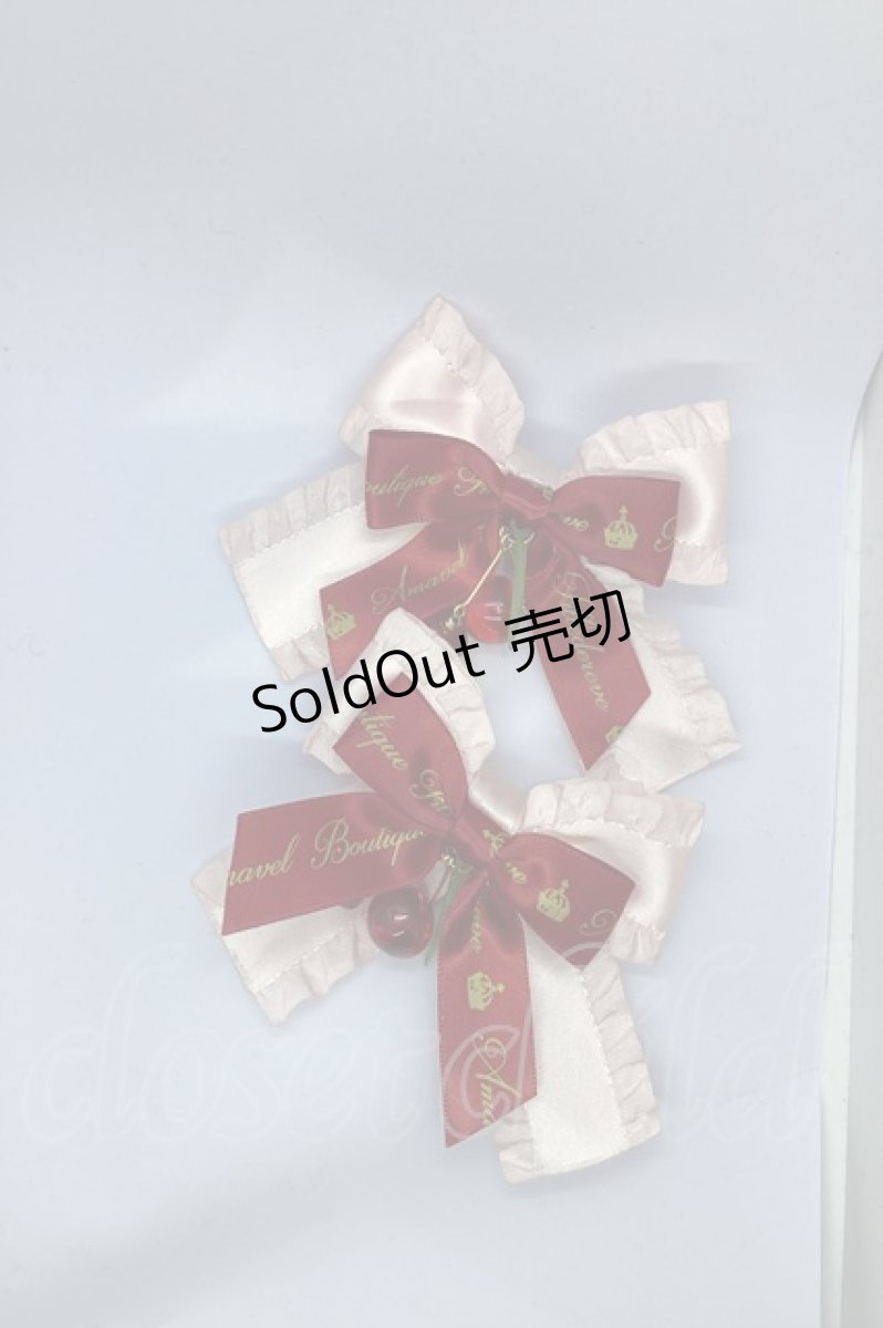 画像1: 【SALE】Amavel / Apple Cherryダブルリボンクリップ  ピンク×アカ O-25-09-21-005-CA-AC-IG-ZT488-F005 (1)