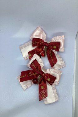 画像1: Amavel / Apple Cherryダブルリボンクリップ  ピンク×アカ O-25-09-21-005-CA-AC-IG-OS