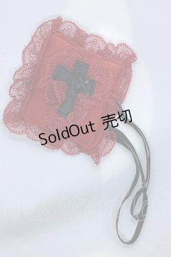 画像1: MARBLE / 十字架付きリバーシブルアイパッチ（眼帯）  赤×黒サテン×黒十字架 O-25-09-21-007-GO-ZA-IG-OS