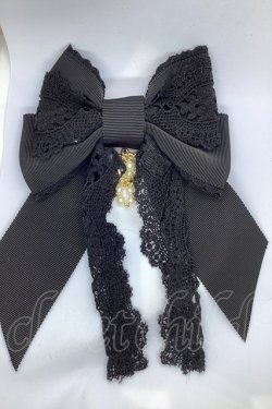 画像1: BABY,THE STARS SHINE BRIGHT / レーシィマスク留めバレッタ  クロ O-25-09-21-008-BA-AC-IG-OS