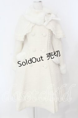 画像1: BABY,THE STARS SHINE BRIGHT / ツィードケープ付きコート  アイボリー O-25-09-22-001-BA-CO-OW-OS