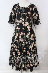 PINK HOUSE / フラワーティアードワンピース  クロ O-25-09-22-021-LO-OP-IG-OS