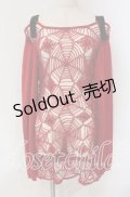PUTUMAYO / バックプリントスパイダーレースオフショルニット  レッド×ブラック O-25-09-22-023-PT-TO-IG-OS