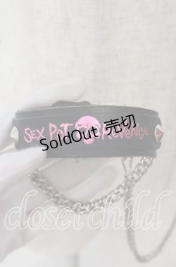 画像3: SEX POT ReVeNGe / ロゴプリントコネクトチョーカー&リスト  ブラック×ピンク O-25-09-22-025-SP-AC-IG-OS