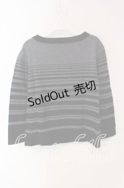 画像2: INGEBORG / リボン使いボーダーニット 9 クロ×グレー O-25-09-22-039-LO-TO-OW-ZI