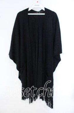 画像1: NieR Clothing / 2WAYポケット付きケープ風ニットカーディガン【BLACK】  ブラック O-25-09-22-045-PU-TO-IG-OS