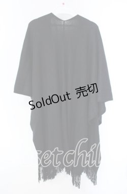 画像3: NieR Clothing / 2WAYポケット付きケープ風ニットカーディガン【BLACK】  ブラック O-25-09-22-045-PU-TO-IG-ZT320