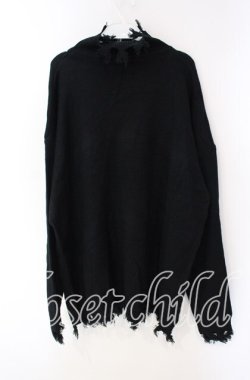 画像3: NieR Clothing / ハイネックDAMAGE UNISEX KNIT ニット  ブラック O-25-09-22-046-PU-TO-IG-OS